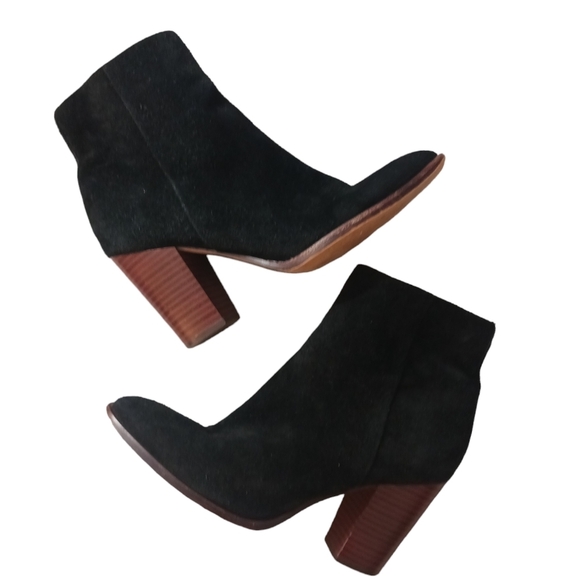 Sam Edelman Black Suede Blake Booties Women’s Size 7.5 Ankle Boots - Picture 1 of 11